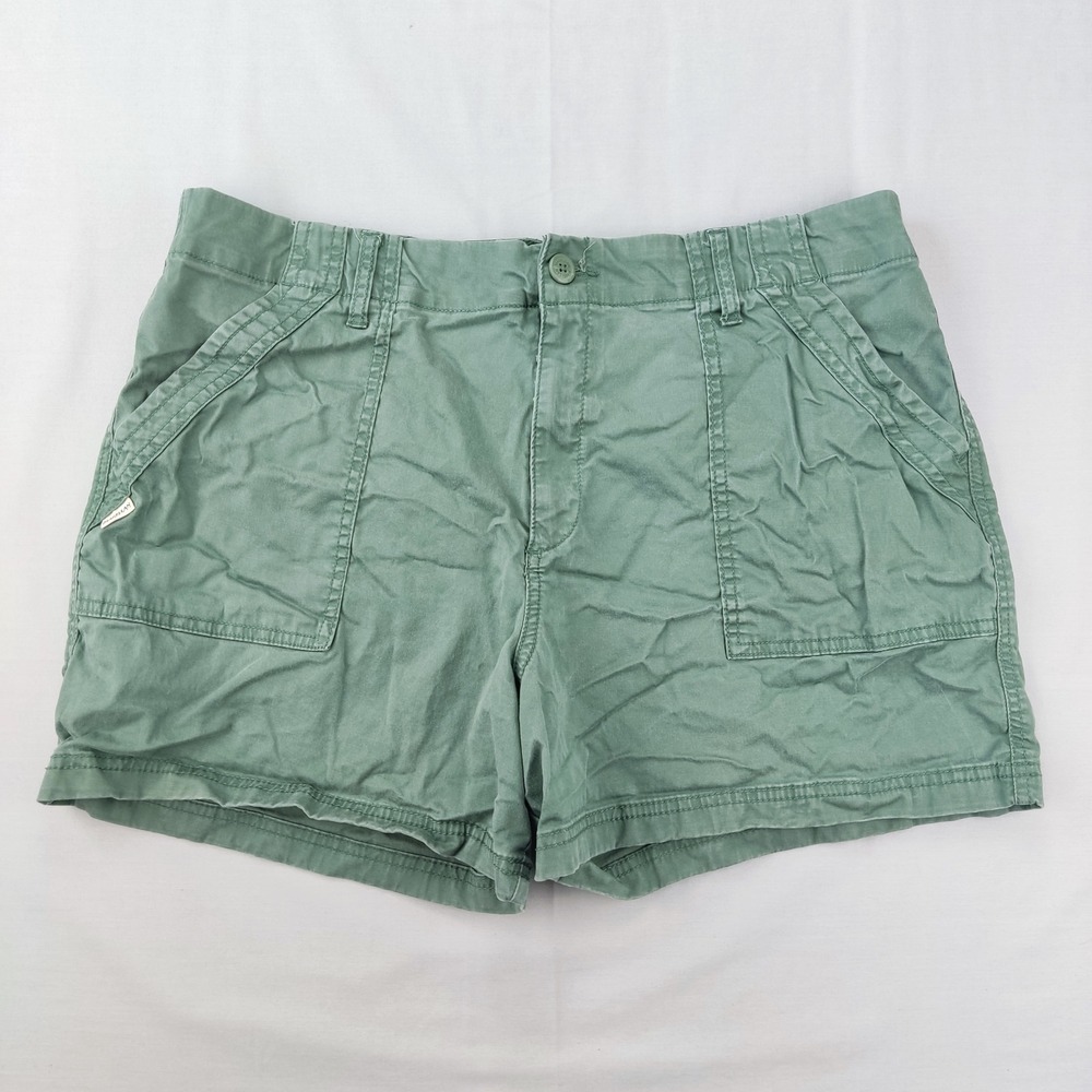 Magellan Outdoors Shorts Womens XL Green Utility Cargo Lyocell Cotton Blend